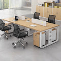 Minimalist office desk set for employees - available in 2, 4, and 6-seater configurations - includes desk and chair combination