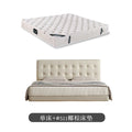 Waffle grids italian normcore genuine leather suspended bed popular cream style white soft bag classy master bedroom wedding bed