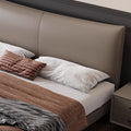 New arrival ultra-thin bedside genuine leather bed italianaccessible luxury master bedroom doubleclassy time-increasing flying wedding bed bedroom leather bed