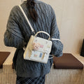 2025 new autumn/winter chic bear crossbody bag, fashionable versatile backpack, unique design double shoulder bag, casual women's bag
