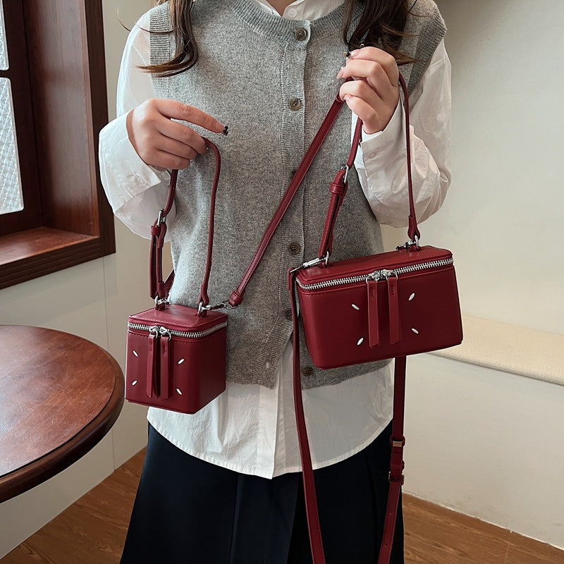 2025 new fashion versatile square box bag portable shoulder bag women's small cosmetic bag exquisite