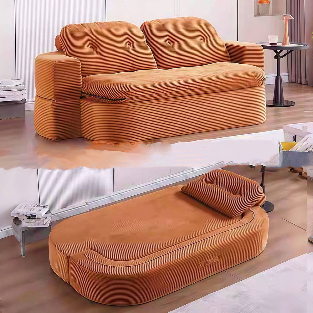 Vintage-inspired vacuum-sealed kangaroo sofa: creative, compact, and foldable for small living spaces - a lazy sofa bed for casual lounging