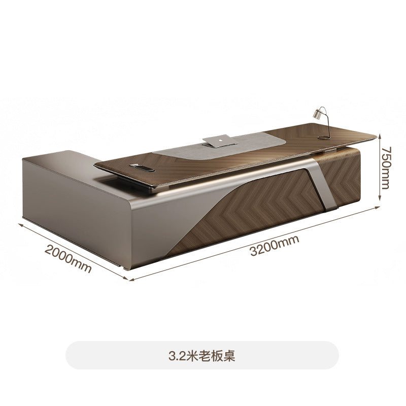 2025 new high-end boss desk, chairperson's office light luxury senior feeling, president's desk, large class desk