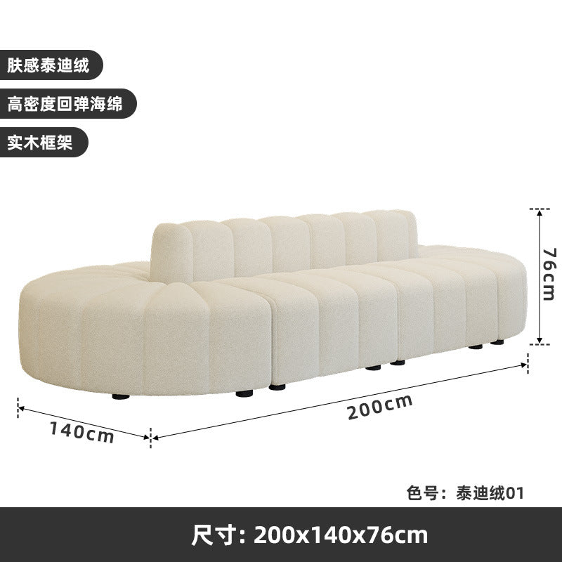 French cream style hotel lobby lounge double-sided sofa - ideal for medical aesthetics, wedding photography studios, clothing boutiques, and beauty salons