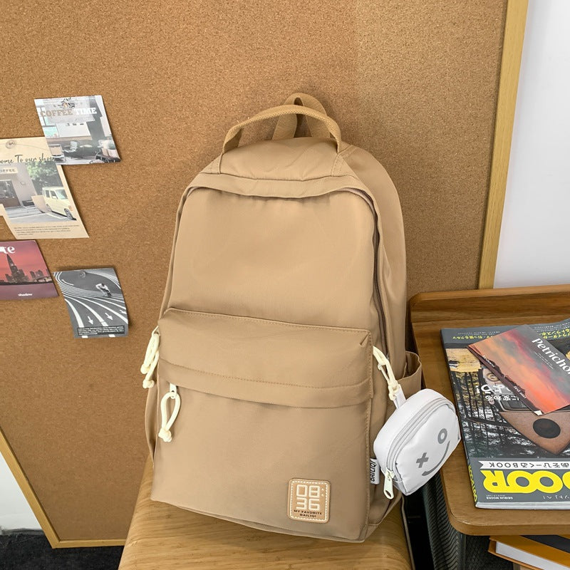 New classic multifunctional backpack - large capacity, waterproof, with hanging pouch - minimalist design for middle school students, class, leisure, and travel