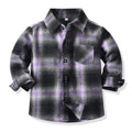 new product kids shirt preppy style spring & fall cotton plaidlong sleeves boys lapel children's clothing baby shirt