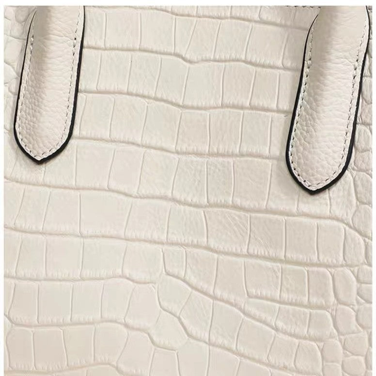 Genuine leather women's shoulder bag - premium crocodile-embossed tote bag for women, new 2024 collection, versatile and stylish crossbody bag