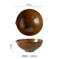 Japanese retro style kiln-change clay line pattern bowl - creative fruit bowl for home, restaurant, cooking, salad, and pasta