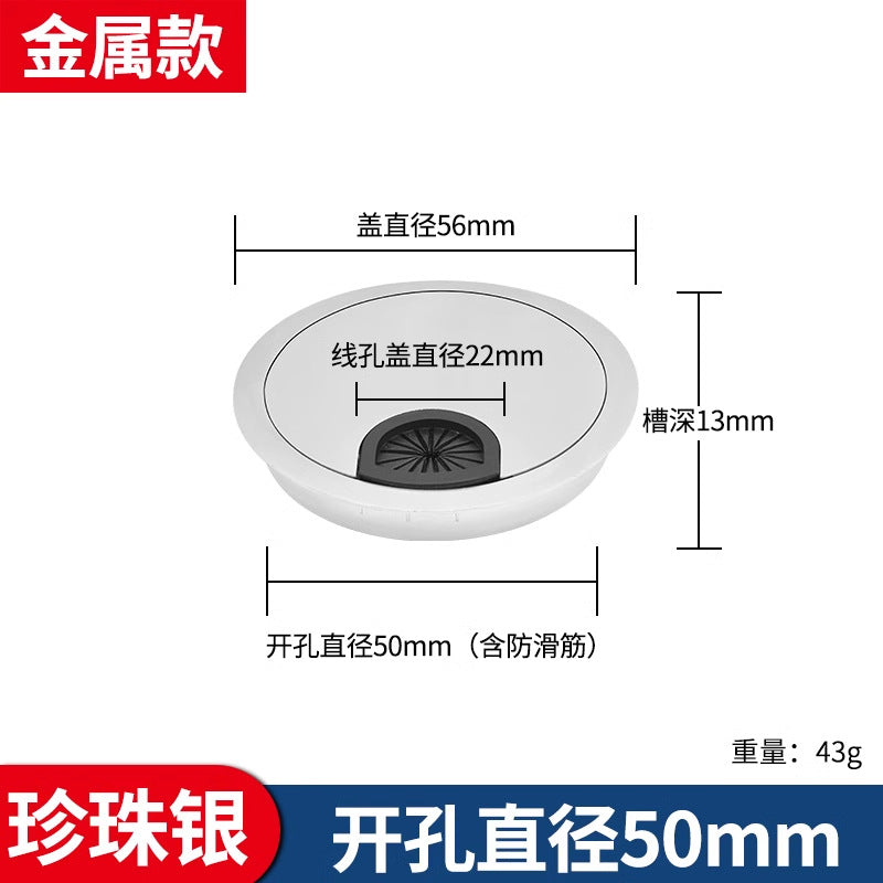 Computer desk threading hole cover plate, desktop cable box sealing cover, desk decorative ring opening hole round hole cover