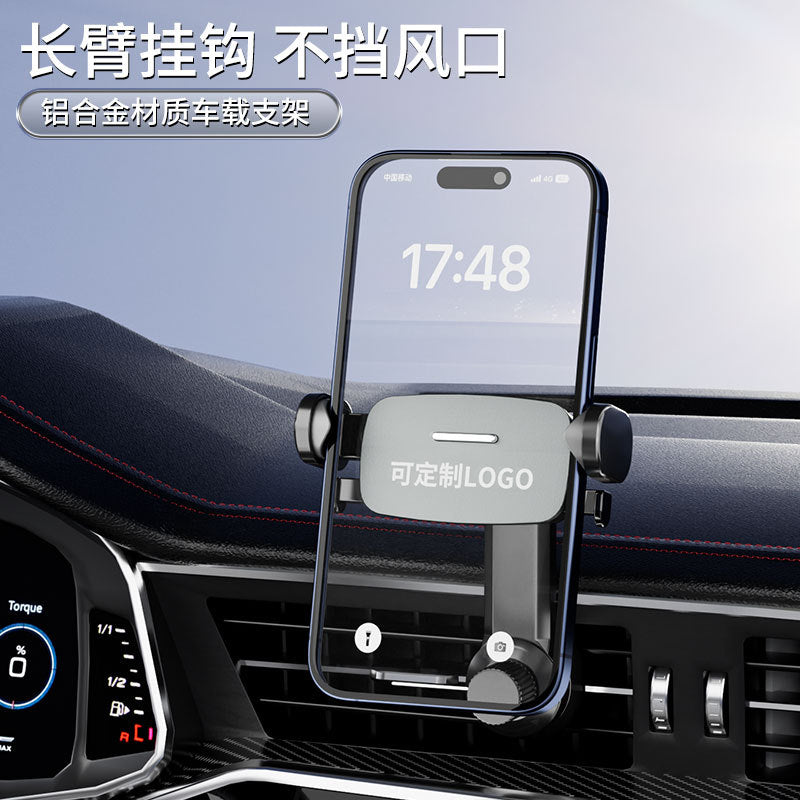 Car phone mount - universal clip-on design for air vents, supports landscape & portrait mode, 360° rotation, with navigation hook