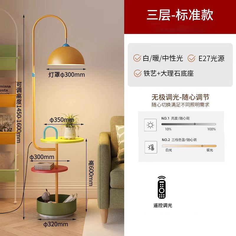 Memphis floor lamp - new living room accent light for sofa, decorative ambient lighting, kids' room bedside table lamp with integrated storage, coffee table lamp