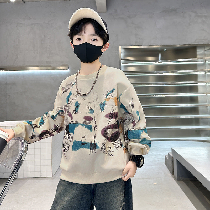 new arrival: boys' long-sleeve t-shirt for spring and autumn - stylish and casual sweatshirt for teenagers and young boys