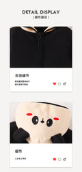 kids fleece capsules outwearfall and winter cartoon embroidered panda color matchingthickened hooded girl zippertops