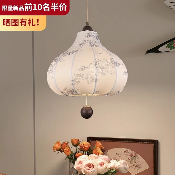 French Vintage Restaurant Chandelier Japanese Wabi Art Creative Lantern Bedroom Fabric Chandelier 397J1
