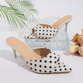 Export cross-border french polka dot pointed toe high-heeled sandals women's summer outer wear flip-flops women's shoes one piece dropshipping wholesale