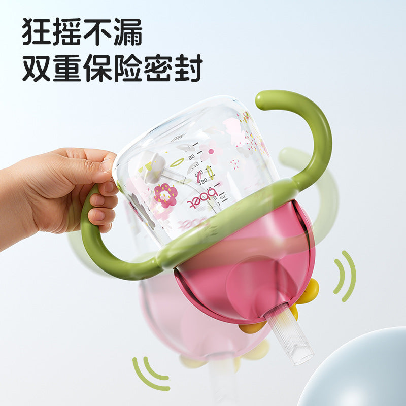 Baohui baby bottle tritan baby-resistant wide-diameter water cup baby learning cup sliding cover anti-choking gravity ball water cup