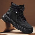High-top men's shoes springcasualhiking sports non-slipworkwear shoes leather waterproofthick solewhiteboots