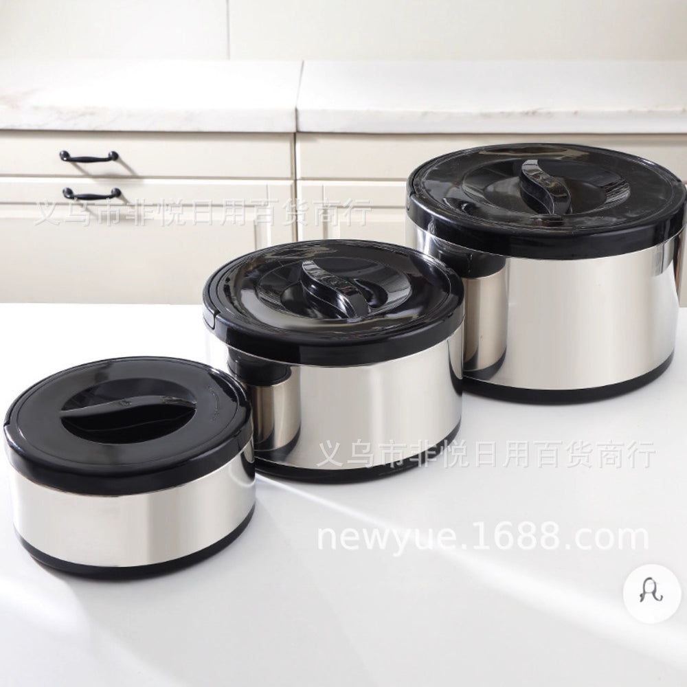 Factory direct sales export cross-border exclusive thermal insulation box fresh-keeping lunch box thermal insulation bucket high-end stainless steel fresh-keeping rice bucket set