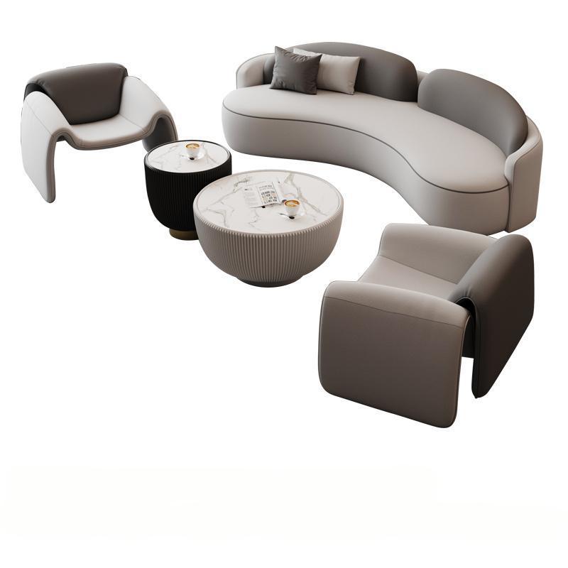 Hotel lobby, vip lounge, reception area, curved/round sofa set for sales offices and meeting rooms