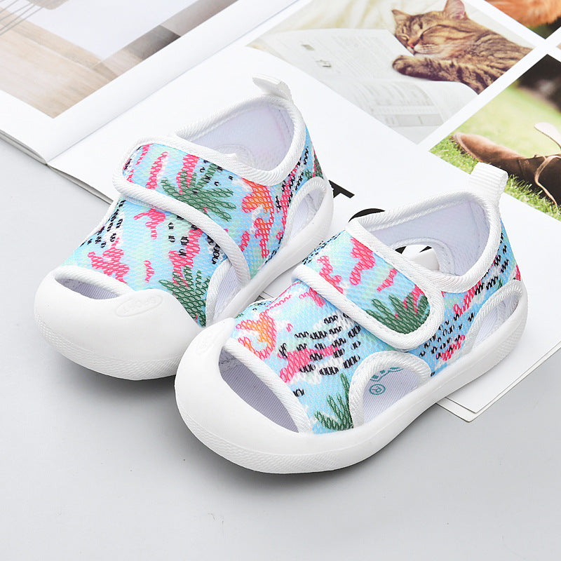 Yidian baby cloth sandals women's summer infant shoes new arrival toddler shoes one year old men's soft bottom