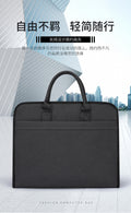 Double-layer zipper satchel document bag office business meeting briefcase large-capacity document bag information bag printed logo