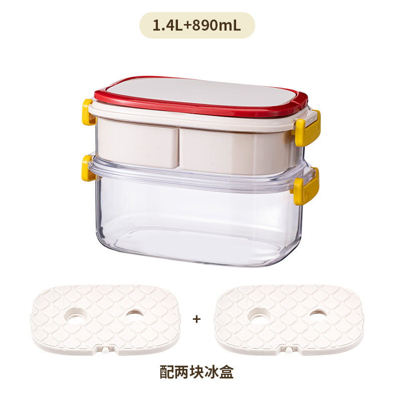Portable fruit chilled crisper with filtered water outdoor camping picnic food sealed bento lunch box small refrigerator