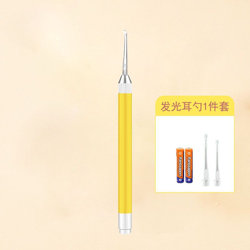 Giraffe ear cleaning kit - lighted ear spoon, safe & visible earwax removal tool for kids, includes tweezers