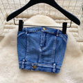 Retro denim casualtwo-piece set women's summer silmtube top vest hip cover skirt slimming lookhot girlsuit