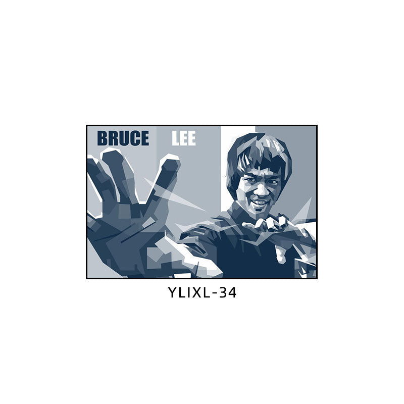 Bruce Lee poster decorative painting martial arts boxing gym taekwondo sanda inspirational gym hanging painting bedroom study mural