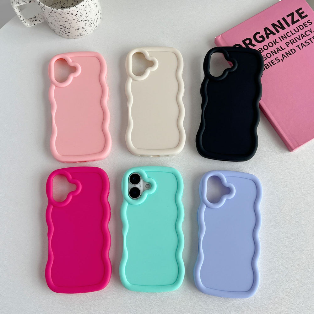 New iphone 17 case - macaron big wave apple 16 candy color soft case wholesale protective cover