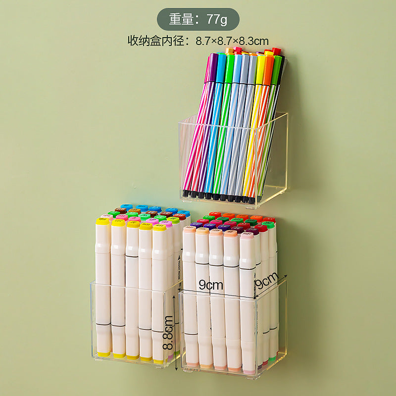 Art raw lead painting special pen holder wall hanging storage box plastic square watercolor pen marker storage box