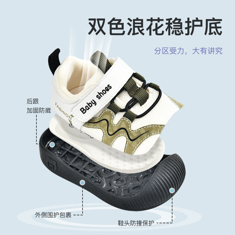 Toddler shoes for boys, spring and autumn infant shoes, soft sole functional mesh shoes, baby shoes for boys aged 1-3 years