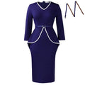 D611 european and american style women's winter new arrival professional ruffle long sleeve dress elegant pencil cross-border dress