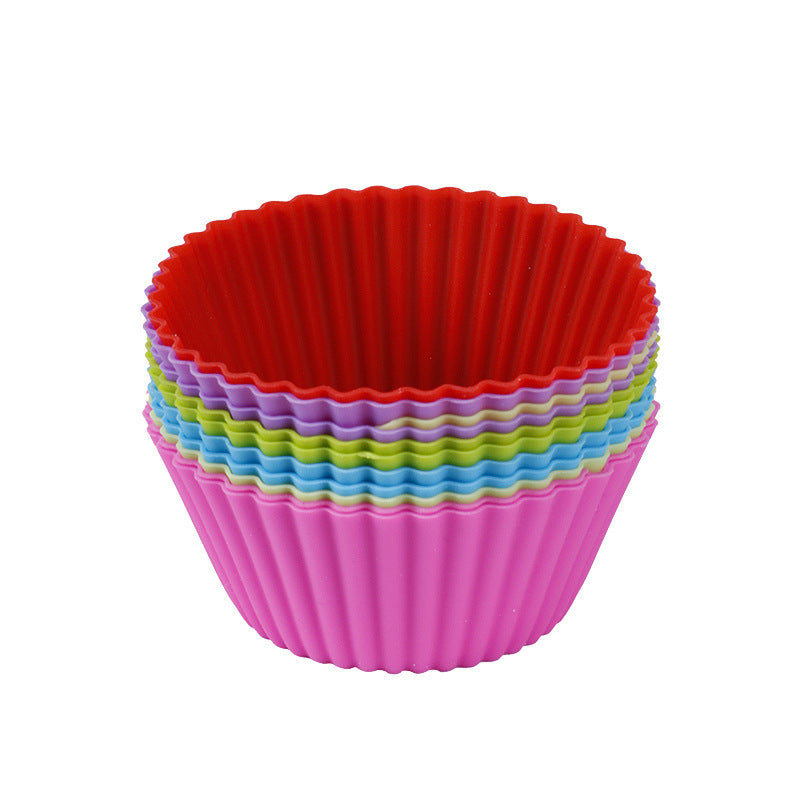 silicone muffin cups baking diy tools - round & heart-shaped cake cup molds - high-temperature resistant silicone cake cups