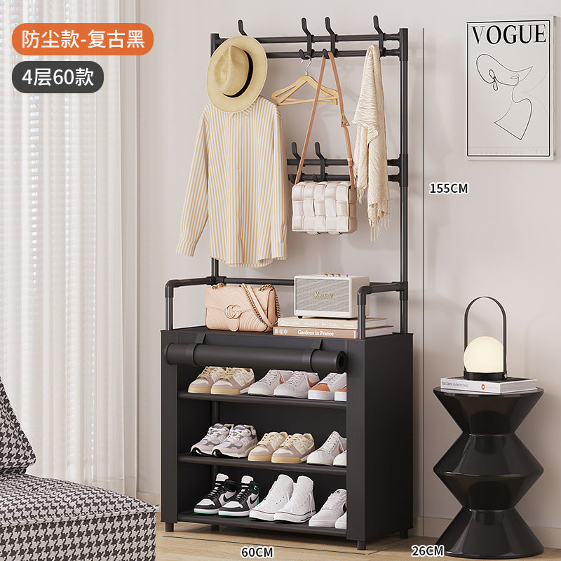 Shoe rack, multi-layer household entrance, dustproof, simple shelf, indoor storage, dormitory shoe cabinet against the wall
