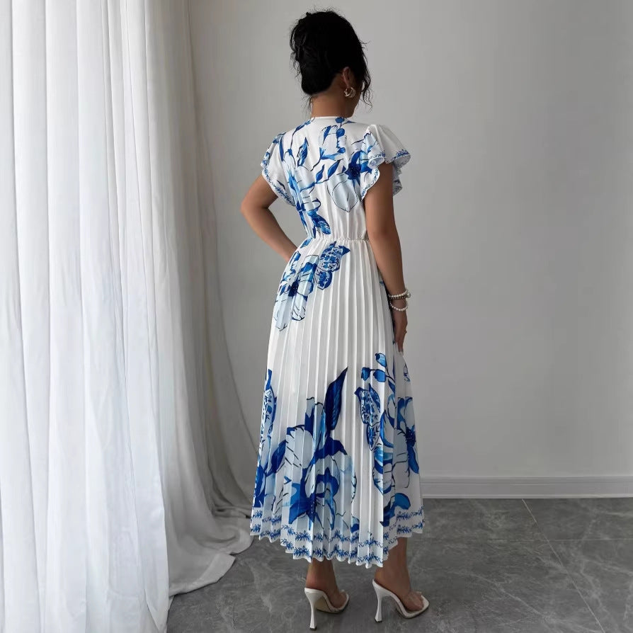 european and american women's clothing:  summer new arrivals - vacation style v-neck dress