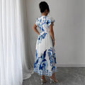 european and american women's clothing:  summer new arrivals - vacation style v-neck dress