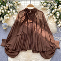 Export royal sister fashion style topsblousefashionbows strap lantern sleeves polka dot lantern sleeves shirt
