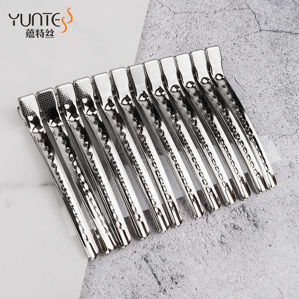 Manufacturer wholesale corrugated clip stainless steel clip disc hair one-word clip hair cutting positioning clip duckbill clip hair tool