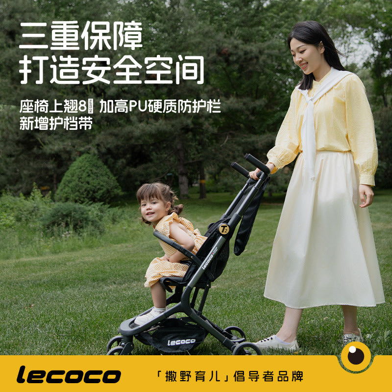 Leka lecoco pocket car t2 baby walking artifact lightweight foldable boarding can sit and lie down four-wheeled baby stroller