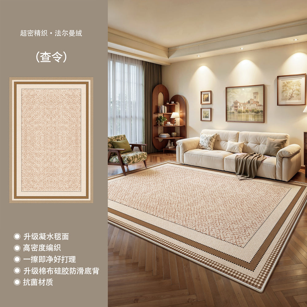 Carpet living room no-wash and wipeable nature medieval style bedroom bedside mat retrofor home coffee table sofa floor mat full cover