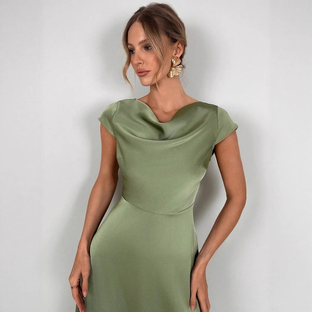 Summernew arrivalartificial silk dress slit satin satin long skirt wholesale european and american clothing classysenseexport
