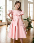 Ready-to-ship, hot-selling girls' luxury satin dress – a unique and fashionable princess gown with a sweet and elegant style, perfect for birthdays and first birthdays