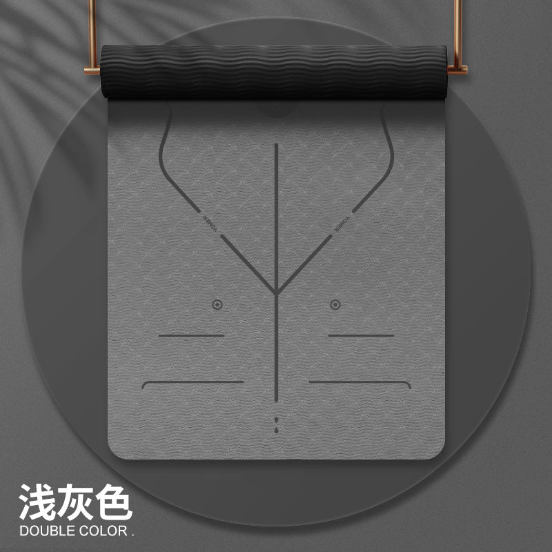 Tpe yoga mat manufacturer - silent pose lines, dance mat, professional anti-slip fitness mat for men - extra wide, extra thick, shock absorbing