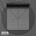 Two-tone yoga mat, tpe, extra thick 8mm, non-slip, shock absorbing, silent, exercise & fitness mat with alignment lines, beginner yoga mat