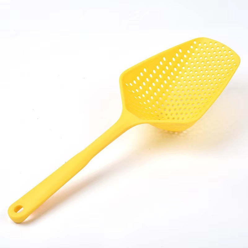 Large all-in-one long handle grid spatula, plastic ice spatula, water-proof spatula, draining spatula, draining spoon
