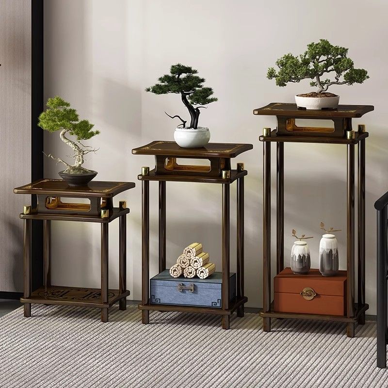 New chinoiserie console table for home end view table non-solid wood casual living room table balcony floor-standing decorative ornament rack