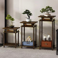 New chinoiserie console table for home end view table non-solid wood casual living room table balcony floor-standing decorative ornament rack