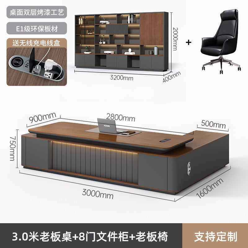 Saint li accessible luxury boss table and chair combination casual modern thickened paint leadership president manager supervisor table executive desk
