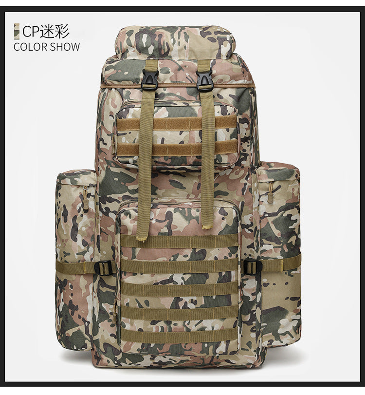 Sports mountaineering bag Large capacity backpack Multifunctional outdoor camping backpack Water-proof and wear-resistant travel bag